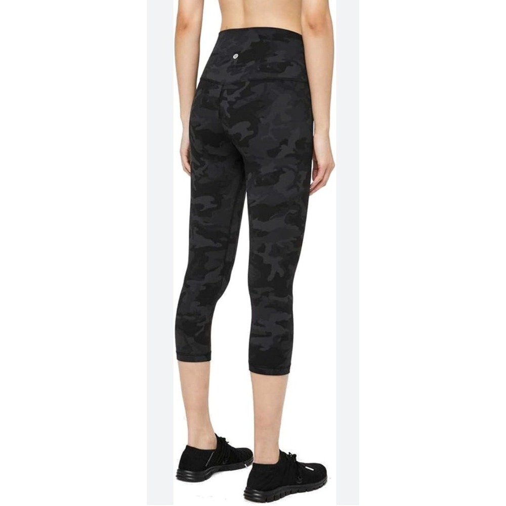 Lululemon Black Camo Align Black Gray Cropped Leggings 21" 6